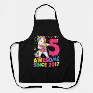 5 Jahre alt Einhorn Blüte 5. Geburtstag Mädchen Un Schürze
