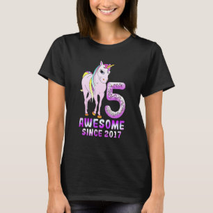 5 Jahre alt Einhorn Blüte 5. Geburtstag Mädchen Un T-Shirt