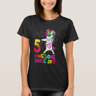 5 Jahre alt Einhorn Blüte 5. Geburtstag Mädchen Un T-Shirt