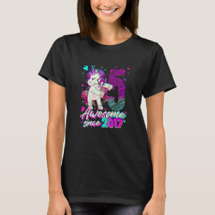 5 Jahre alt Einhorn Blüte 5. Geburtstag Mädchen Un T-Shirt