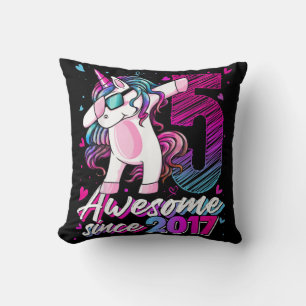 5 Jahre alt Einhorn Dabbing 5. Geburtstag Girl Uni Kissen