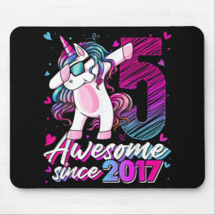 5 Jahre alt Einhorn Dabbing 5. Geburtstag Girl Uni Mousepad