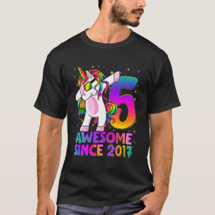 5 Jahre alt Einhorn Dabbing 5. Geburtstag Girl Uni T-Shirt
