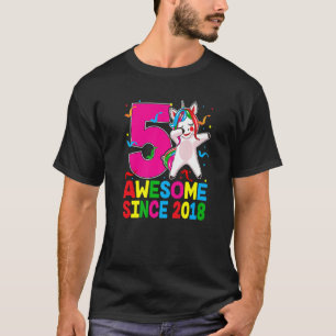 5 Jahre alt Einhorn Dabbing 5. Geburtstag Mädchen  T-Shirt
