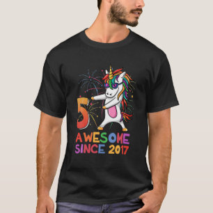 5 Jahre alt Einhorn Flossing 5. Geburtstag Mädchen T-Shirt