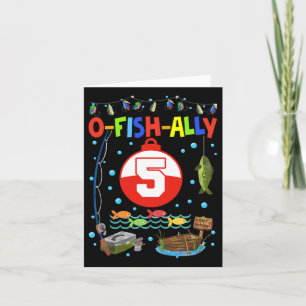 5 Jahre alt Fischen 5. Geburtstag Junge Tag Party Karte