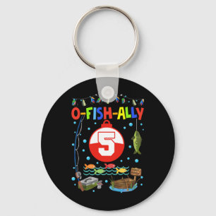 5 Jahre alt Fischen 5. Geburtstag Junge Tag Party Schlüsselanhänger