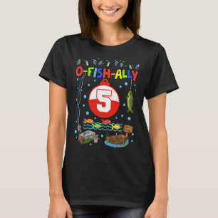 5 Jahre alt Fischen 5. Geburtstag Junge Tag Party T-Shirt