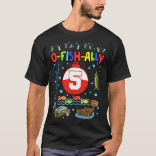 5 Jahre alt Fischen 5. Geburtstag Junge Tag Party T-Shirt