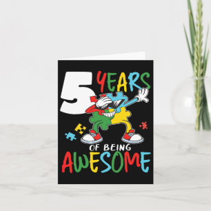 5 Jahre alt Geburtstag Autistischer Junge Autismus Karte