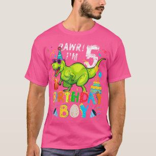 5 Jahre alt Geburtstagsgeschenk - 5th T Rex Dinosa T-Shirt