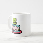 5 Jahre alt Geburtstagstorte Kaffeetasse (Vorderseite Links)
