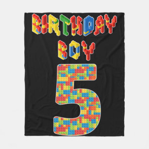 5 Jahre alt Geschenke Gebäude Blocks 5th Birthday  Fleecedecke