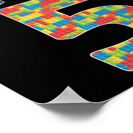 5 Jahre alt Geschenke Gebäude Blocks 5th Birthday Poster (Ecke)