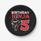 5 Jahre alt Karate Ninja Party Kinder 5. Geburtsta Pappteller (Vorderseite)