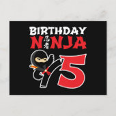 5 Jahre alt Karate Ninja Party Kinder 5. Geburtsta Postkarte (Vorderseite)