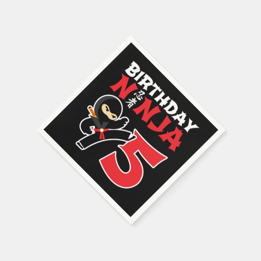 5 Jahre alt Karate Ninja Party Kinder 5. Geburtsta Serviette (Ecke)