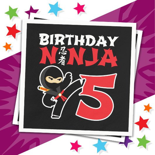 5 Jahre alt Karate Ninja Party Kinder 5. Geburtsta Serviette