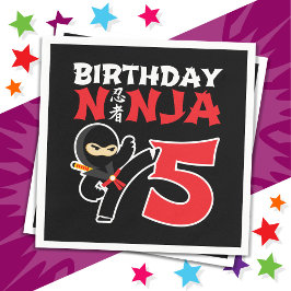 5 Jahre alt Karate Ninja Party Kinder 5. Geburtsta Serviette