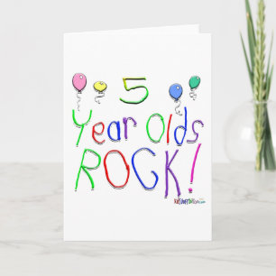 5 Jahre alt Rock! Grußkarte Karte