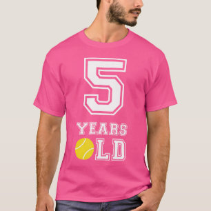 5 Jahre alt Tennis Geburtstagskinder 5. Geburtstag T-Shirt