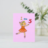 5 Jahre alte Ballerina Postkarte (Stehend Vorderseite)