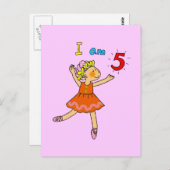 5 Jahre alte Ballerina Postkarte (Vorne/Hinten)