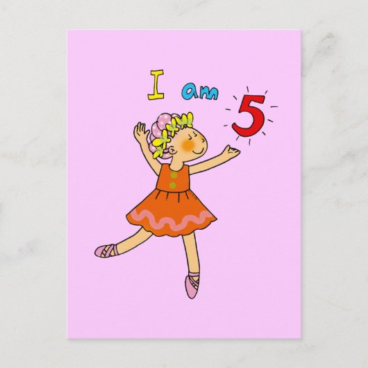 5 Jahre alte Ballerina Postkarte (Vorderseite)