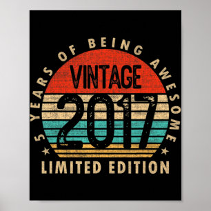 5 Jahre Alte Geschenke Vintag 2017 Limited Edition Poster
