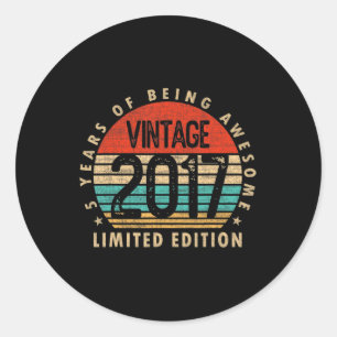 5 Jahre alte Geschenke Vintage 2017 Limitierte Auf Runder Aufkleber
