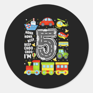 5 Jahre alte Jungen Mädchen Kinder 5. Geburtstag T Runder Aufkleber