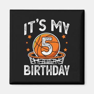 5 Jahre alte Kinder Bysketbyll Sport 5th Birthday Magnet