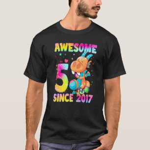 5 Jahre alte Mädchen Teens Niedlicher Drache 5. Bi T-Shirt