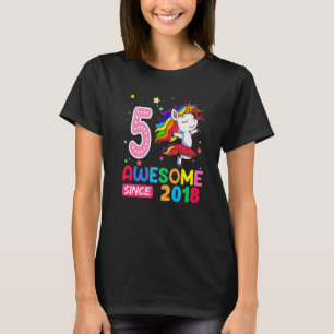 5 Jahre Alte Mädchen Teens Unicorn 5. Geburtstag T-Shirt