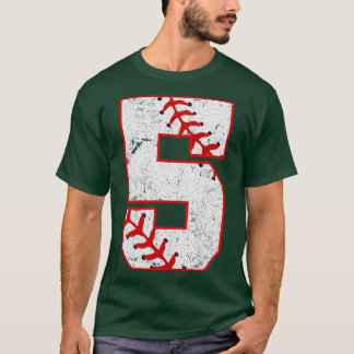 5 Jahre alter Baseball-Lover Nummer 5 Vintag 5. Bi T-Shirt