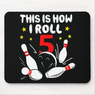 5 Jahre alter Bowling So Roll ich am 5. Geburtstag Mousepad