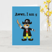 5 Jahre alter Piratenjunge Karte (Gelbe Blume)