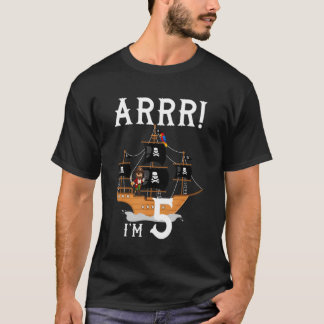 5 Jahre alter Piratenschiff Party Pirates Schiff T-Shirt
