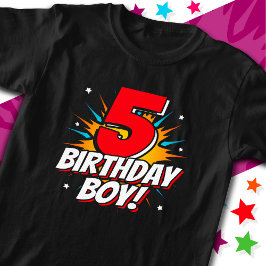 5 Jahre alter Superheld Geburtstag Junge 5. Geburt T-Shirt