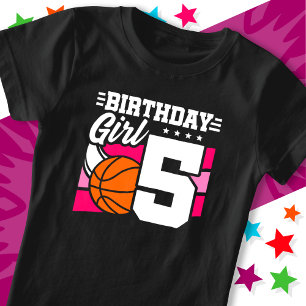 5 Jahre altes Basketball Party 5. Geburtstagskind T-Shirt