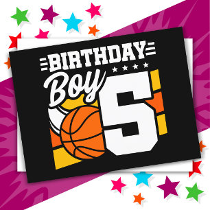 5 Jahre altes Basketball Party Thema 5th Birthday Postkarte