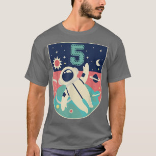 5 Jahre altes Geburtstags-Jungen-T-Shirt Astronaut T-Shirt