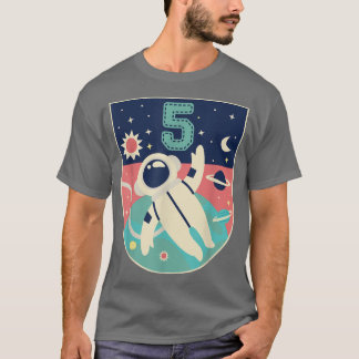 5 Jahre altes Geburtstags-Jungen-T-Shirt Astronaut T-Shirt