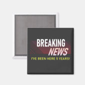 5 Jahre Arbeit Jahrestag 5. Mitarbeiterbewertung Magnet (Vorderseite/Rückseite)