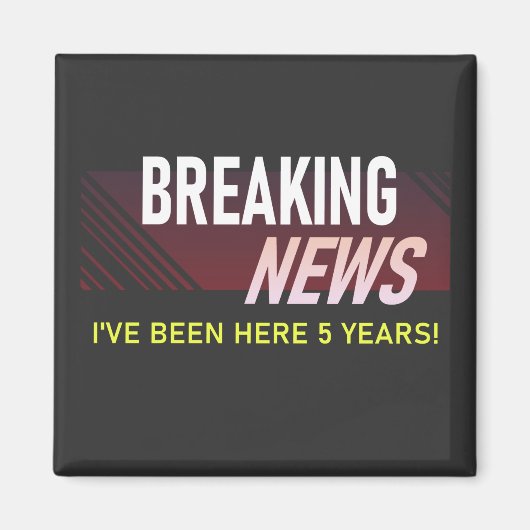 5 Jahre Arbeit Jahrestag 5. Mitarbeiterbewertung Magnet (Vorne)