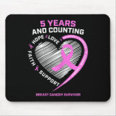5 Jahre Brustkrebserkrankung 5 Jahre Krebs kostenl Mousepad (Vorne)