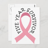 5 Jahre Brustkrebserkrankung Postkarte (Vorne/Hinten)