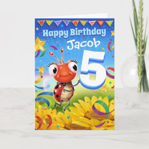 5 Jahre Custom Geburtstagskarte Little Ladybug Ber Karte