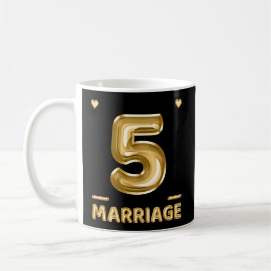 5 Jahre Ehe 5. Hochzeitstag Kaffeetasse (Links)