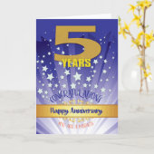 5 Jahre Erholung Jahrestag kühne Zahl Karte (Gelbe Blume)